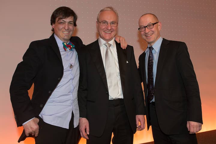 Dan Ariely, Laudator, Duke University; Preisträger Prof. Ernst Fehr; David Bosshart, GDI