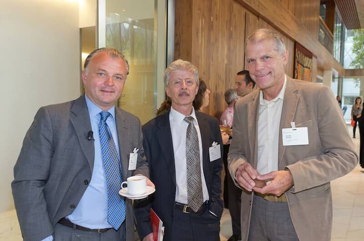 Referent Markus Will, goodwill communications; Gastgeber Felix Räber, Campus Kommunikation Novartis International AG; Georg O. Herriger, herriger & partner gmbh