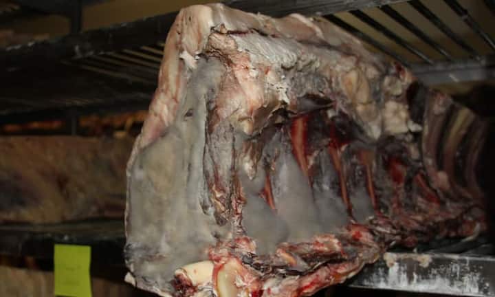 Im Übrigen wirkt der Edelschimmelpilz wie ein Polizist im Fleisch: Er verhindert nämlich, dass sich andere, unerwünschte Mikroorganismen ausbreiten.
Bilder: Tobias Keller