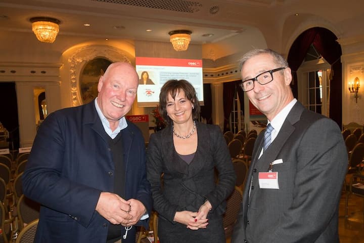 Jean-Claude Biver; Ruth Metzler, Präsidentin Osec; Daniel Küng, CEO Osec