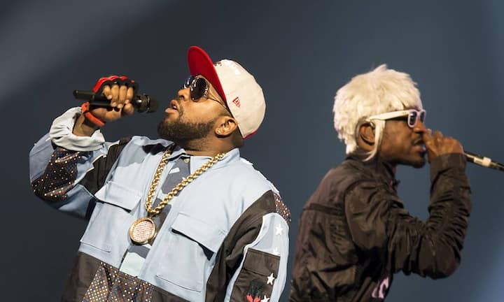 Das Hip-Hop-Duo Outkast, Antwan «Big Boi» Patton und Andre «Andre 3000» Benjamin, das sein 20-jähriges Jubiläum mit einer Festival-Tour feiert, war ebenfalls in Montreux zugegen.