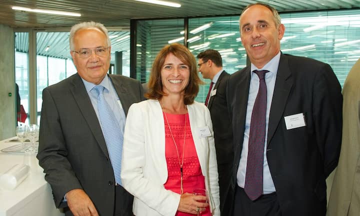 Dominique Portal, Directeuer Stratégie & Alliances, AIM Services; Hélène Béguin, Partner, KPMG Genf; Georges Gard, Managing Director, G&P Fiduciaire