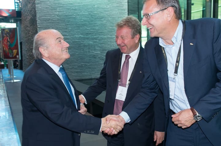 Joseph S. Blatter, FIFA-Präsident; Björn Johansson; André Dosé, Neue Grasshopper Fussball AG