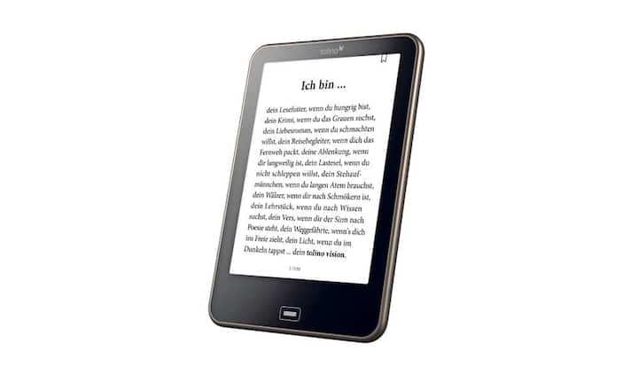 Hinter dem Lesegerät Tolino stehen Buchhändler wie Thalia und Orell Füssli. Sie haben ihren E-Reader einer Frischzellenkur unterzogen. Das Gerät lässt sich einfacher bedienen, der Bildschirm ist spiegelungsfrei und auch bei gleissendem Sonnenlicht augenschonend zu benutzen. Der neue Prozessor sorgt für mehr Tempo bei der Bedienung des E- Readers. Tolino Vision 156 Franken