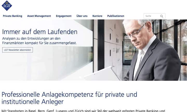 Platz 8: LGT - Private Banking and Asset ManagementPunktzahl: 43,7 von 80 (Vorjahr: Platz 13)