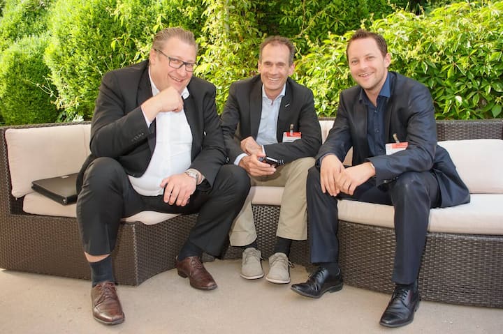 Thomas Berger, SYMY SYSTEM; Andreas Kern, JMT Mietmobiliar; Roman Berther, Carré Event.