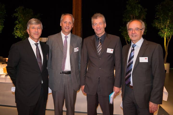 Rolf Dörig, Präsident des Verwaltungsrates, Swiss Life AG; Urs Rüegsegger; Heinz Karrer, CEO AXPO Holding AG; Rudolf Hug, Präsident des Verwaltungsrates HT-Holding AG