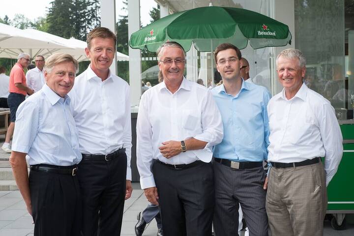 Rolf Stutz, Unternehmensberater, Global Financial Service AG; Paul Arni, Leiter Region Zürich Credit Suisse; Michel Burckhardt, Gründer & Präsident ZurichOpen; Daniel Schäfer, CEO Seacloud Crruises; Peter Lustenberger, CEO & VR-Delegierter Rapid Holding AG
