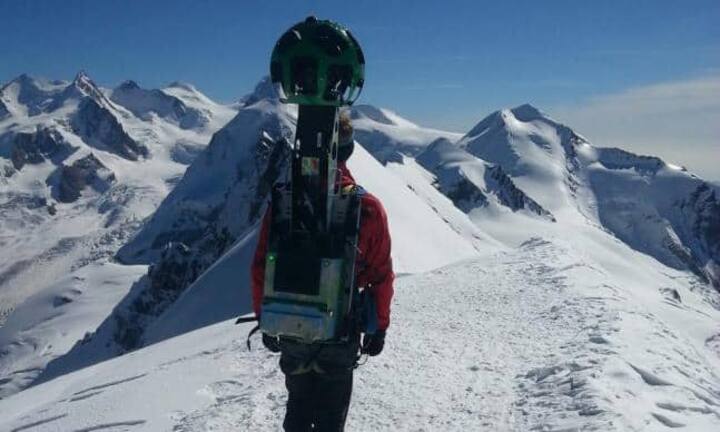 Mit einer Spezial-Kamera auf dem Rücken ausgerüstet haben die Google-Mitarbeiter die Pfade abgestrampelt...