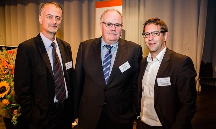 Grégoire Hernan, Schweizerische Informatikkonferenz (SIK), Jürg Bloch, Head of Information Technology, Facility-Management & Security bei Manor AG und Christian Martin, Asut-Vorstand / Cisco Systems (Switzerland) GmbH