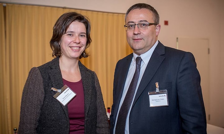 Impressionen von der Podiumsdiskussion «Rendez-vous Helvetia»v.l. Doris Bianchi,Schweizerischer Gewerkschaftsbund | Michael von Felten, Reflecta AG