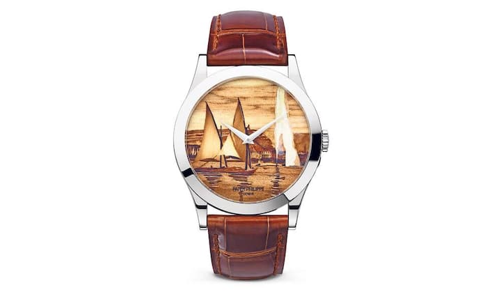 Referenz 5089: Hommage an Genf und seine selten gewordenen Handwerkskünste wie Gravieren, Emaillieren, Grisaillieren, Guillochieren sowie die Holzmarqueterie und die Haute Joaillerie. Der Patek-Besitzerfamilie Stern ist es gelungen, die letzten wahren Meister solcher Künste zu gewinnen, um ihr Wissen und Können an eine junge Generation weiterzugeben. Zum Jubiläum gibts 20 Armbanduhren sowie 20 Dom-Penduletten und Taschenuhren. Limitiert auf 40 Stück Preis: Noch nicht fixiert