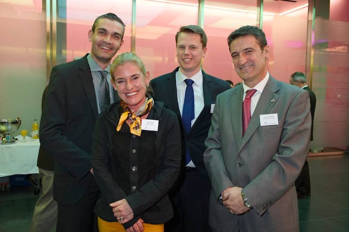 Thomas Peter, Business Development Manager, UPS; Bettina Moehr, Executive Assistant, AMCHAM; Philip Healey, Head of Marketing, UPS; Chema Odriozola, Country Manager, UPS