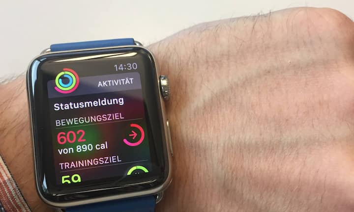 ... und zeigt auch an, wie weit man vom Tagesplan noch entfernt ist.