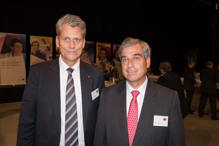Harry Hohmeister, CEO Swiss International Air Lines AG; Rudolf Wehrli, Präsident economiesuisse