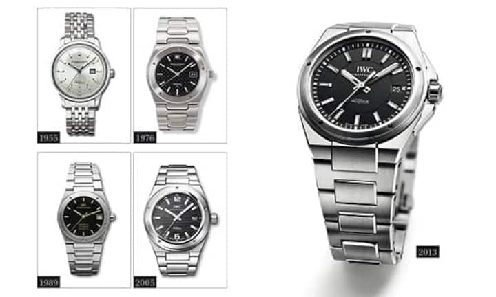 5 Generationen der IWC Ingenieur gibt es. Mit dem Blitz 
auf dem Zifferblatt betonte sie von Beginn an ihre amagnetischen Qualitäten, und mit ihrem Namen richtete sie sich an einen Leitberuf für den industriellen Fortschritt. Gérald Genta verpasste ihr 1976 ein Facelifting, jetzt wurde sie erneut aufgefrischt.