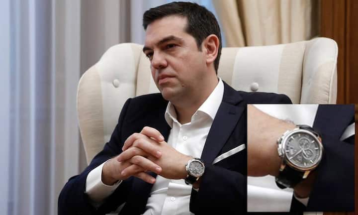 Kein Prasser ist auch der griechische Premier Alexis Tsipras. Seine Gc Watch hat ein Schweizer Uhrwerk und gleicht äusserlich einer Omega, ist aber für einige hundert Franken zu haben.