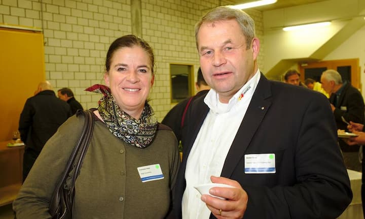 Franziska Hügli, Inhaberin, Hügli Consulting, Moderatorin des Anlassses;
Walter Haas, Inhaber & VRP, Herzog Bau und Holzbau AG