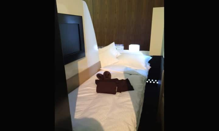 Eine Einzelkabine in der Etihad-Luxusklasse. Karen Merkel