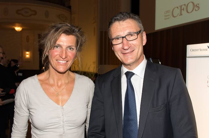 Evelyne Binsack, Extrembergsteigerin und Bergführerin; Rudolf Huber, CFO Forum Schweiz - CFOs Präsident