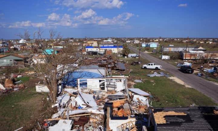 Nicht nur das Wasser, auch der heftige Wind hat schwere Schäden angerichtet. In der Stadt Rockport sind wie in vielen anderen viele Häuser zerstört.