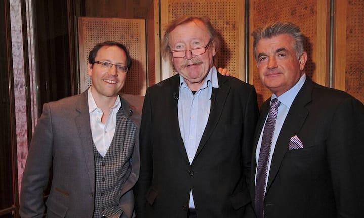 René Scheu, Feuilleton-Chef NZZ und Moderator;
Peter Sloterdijk, Philosoph;
Guido Persterer, Präsident, Efficiency Club (v.l.n.r.) Bilder: Markus Senn