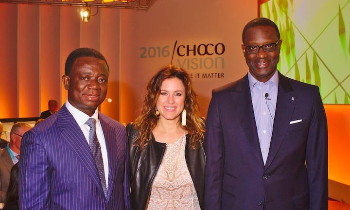 Stephen K. Opuni, CEO, Ghana Cocoa Board;
Katrina Markoff, Owner Founder & Chocolatière, Vosges Haut-Chocolat;
Tidjane Thiam, CEO, Credit Suisse AG