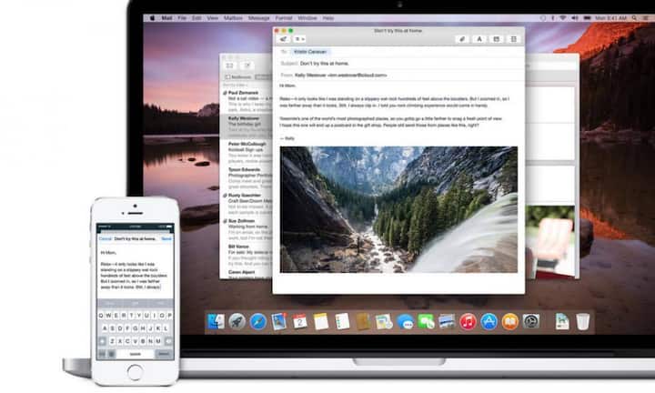 Auch im Mailprogramm ist die «Handoff»-Funktion nahtlos implementiert.