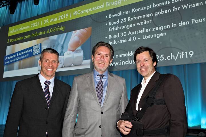Philipp Spaeti, CTO, IBM Switzerland; Peter Grütter, Präsident, asut; Philipp Metzger, Direktor, BAKOM