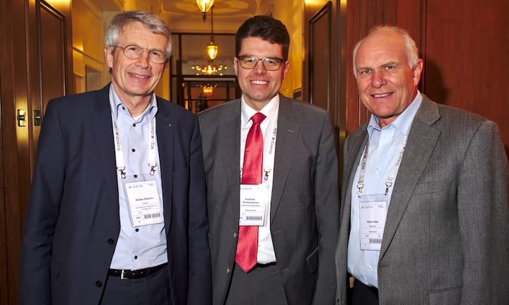 Walter Steinlin, Präsident KTI;
Andreas Rickenbacher, Volkswirtschaftsdirektor Kanton Bern, Regierungsrat;
Hans Hess, Präsident, Swissmem (v.l.n.r.)
