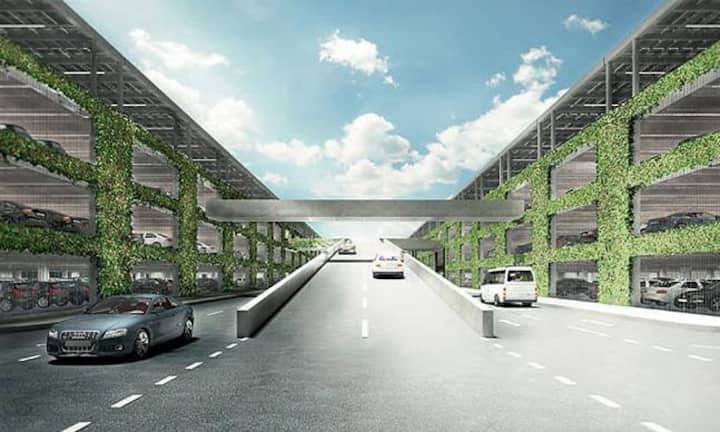 ... grün gestaltet.
Illustration: Foster + Partners