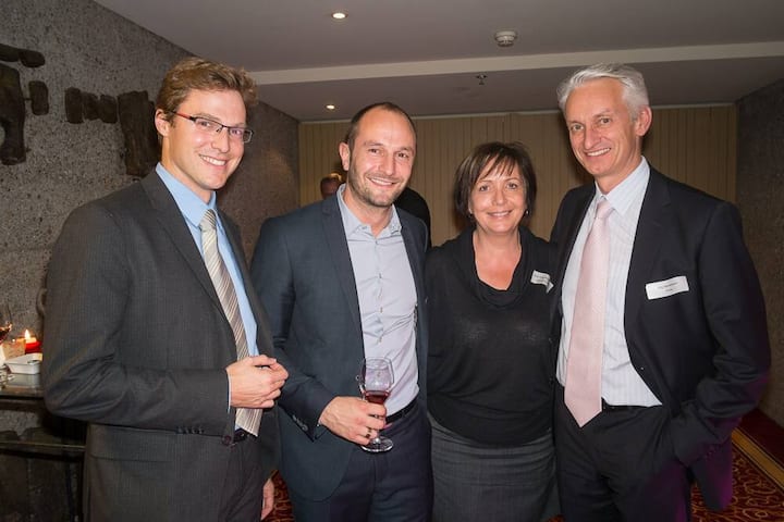 Marc Krattinger, Aravis SA; Jesper Knudsen, BrandIT GmbH; Helle Tving Willandsen, Zahnarztpraxis HTW; Jörg Heinemann, General Manager, Nordea Bank Switzerland