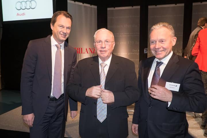 Dirk Schütz, Bilanz-Chefredaktor; Christoph Blocher, Nationalrat; Ralph Büchi, axel springer