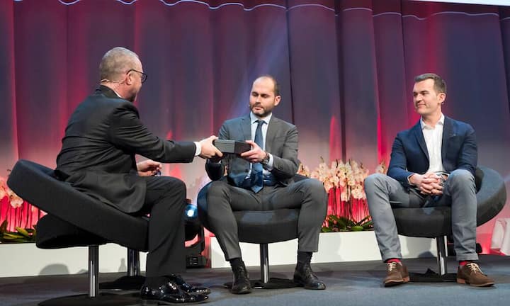 Patrick Rohr, Moderator; Serge Michel,Inhaber und CEO Armin Strom AG; Claude Greisler, Direktor Manufaktur Armin Strom AG