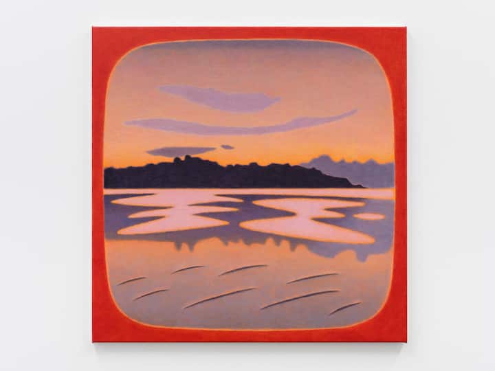 Ästhetisch bestechend: «Ciel orange deux ­risées», 2025; Öl auf Leinwand; 80 × 80 × 2 cm.