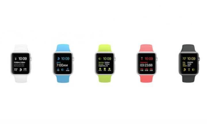 Verschiedene Farben sollen in den Verkauf kommen. Auf den ersten Blick fällt die Ähnlichkeit mit den Uhren von Swatch auf. screenshot apple.com