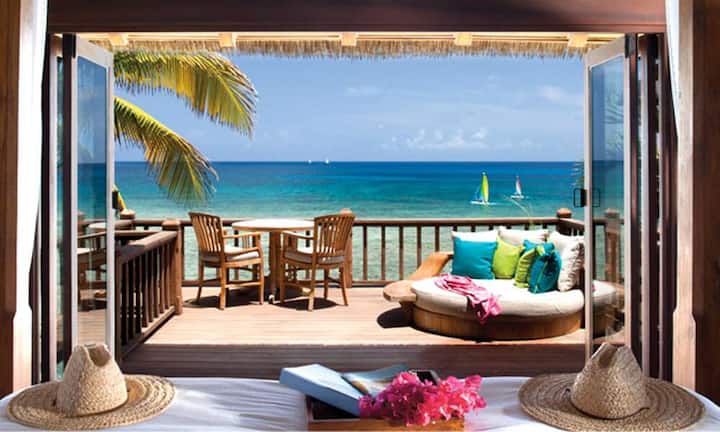 Insgesamt 14 hübsche Luxus-Bungalows befinden sich auf Necker Island und...