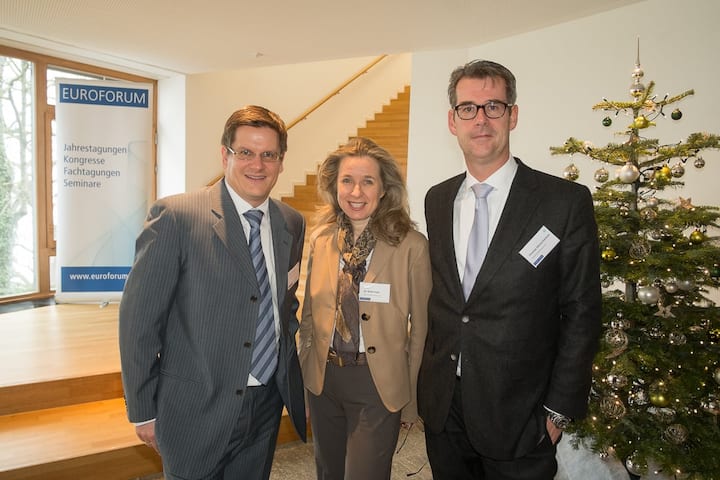Die Gastgeber: Frank Schirmer, Euroforum Schweiz AG; Katja Feige, Euroforum Schweiz AG; Thomas Hemschemeier, Euroforum Schweiz AG