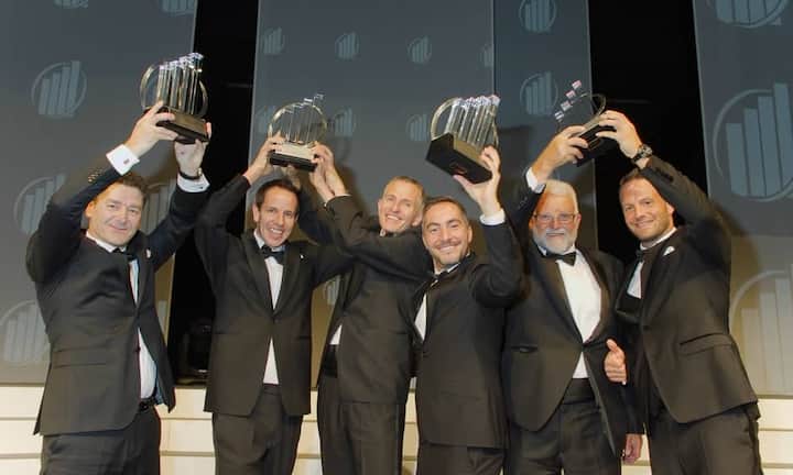 Die Entrepreneurs of the Year 2014: Otto Hofstetter; Beat Jucker; Martin Jucker; Viktor Calabro; Hans Rüegg; Thomas Rüegg