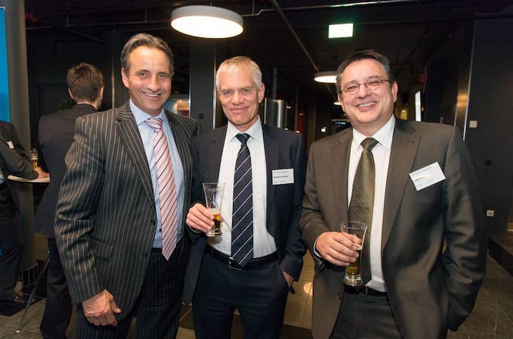 Peter Schöpfer, Member of the Board of Directors, avaloq; Markus Gröninger, CEO b-Source SA; Uwe Krakau, Head of Markets and Clients, b-Source SA
