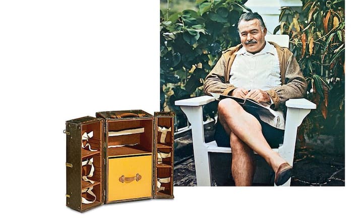 Ernest Hemingway, 1889–1961: Der Schriftsteller erfuhr im Jahr 1956, dass im «Ritz» seit 1929 ein von ihm vergessener Vuitton-Koffer lagere. Darin fand er alte Notizbücher. Und ein Exposé für das spätere Buch «Ein Fest fürs Leben».