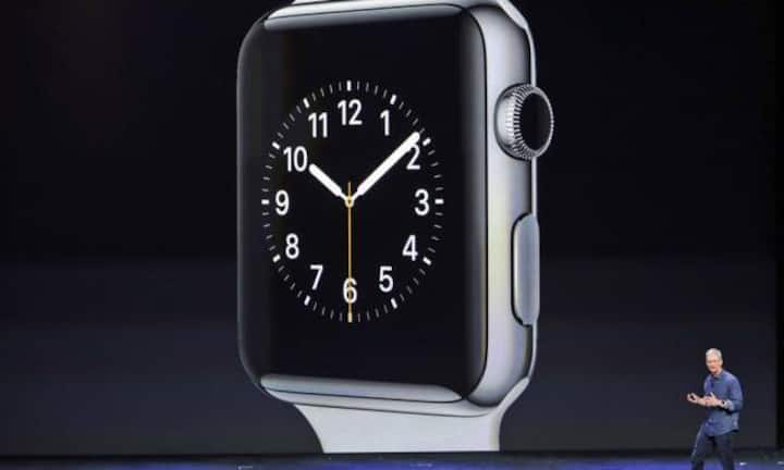 Tim Cook, CEO von Apple präsentiert die Apple Watch... Keystone