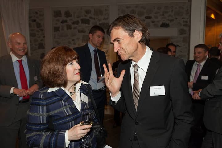 Susan Elbow, Deputy Chief of Mission, US Embassy; Thomas Knecht, Chairman, Knecht Holding
