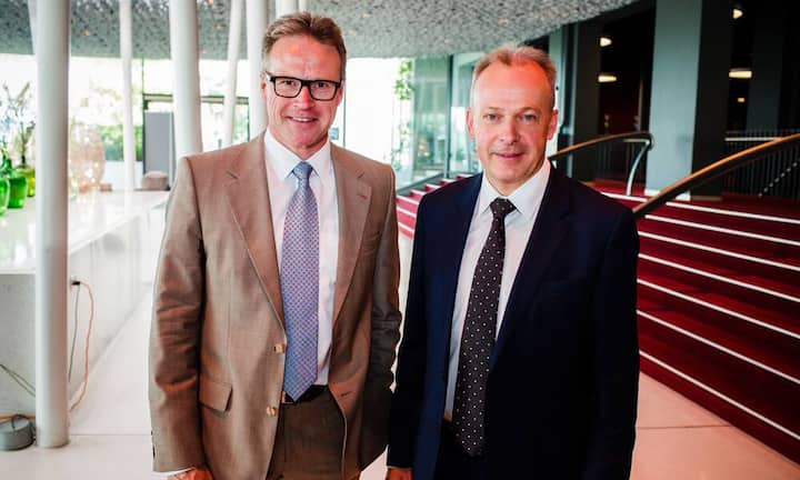 Andreas Meyer, CEO der SBB AG mit Urs Schaeppi, Asut-Vorstand / CEO der Swisscom AG