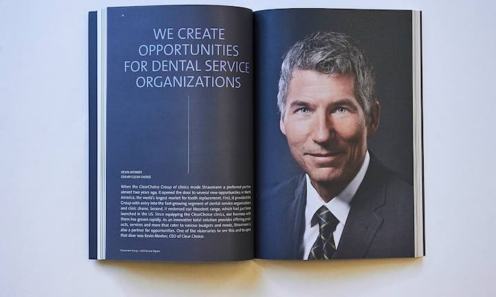 Platz 3: StraumannDer Zahnimplantatehersteller biete Bilder und Grafiken, die an Deutlichkeit nichts zu wünschen übrig lassen – selbst Laien verstehen nach der Lektüre dieses Berichts, was Straumann herstellt, woran die Basler forschen und womit sie Geld verdienen –, und dies gewandet in ein vornehm zurückhaltendes Layout mit übersichtlicher Struktur und unaufdringlicher Typografie. Die Online-Version verhindert den Sprung weiter nach oben.