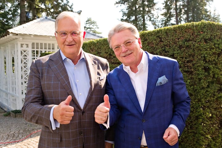 Back_to_work_Party2018: Die Gastgeber Stephan Reifferscheid; Sandro V. Gianella