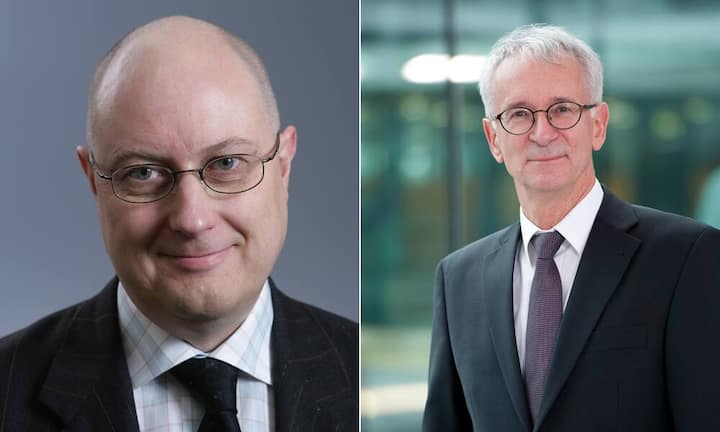 Die Warner: Heinz Zimmermann (l.) und Josef Bachmann Pensionskassenmanager und Finanzmarktspezialisten fürchten um die Zukunft der zweiten Säule: Ohne massive Korrektur funktioniert das Kapitaldeckungssystem nicht mehr.