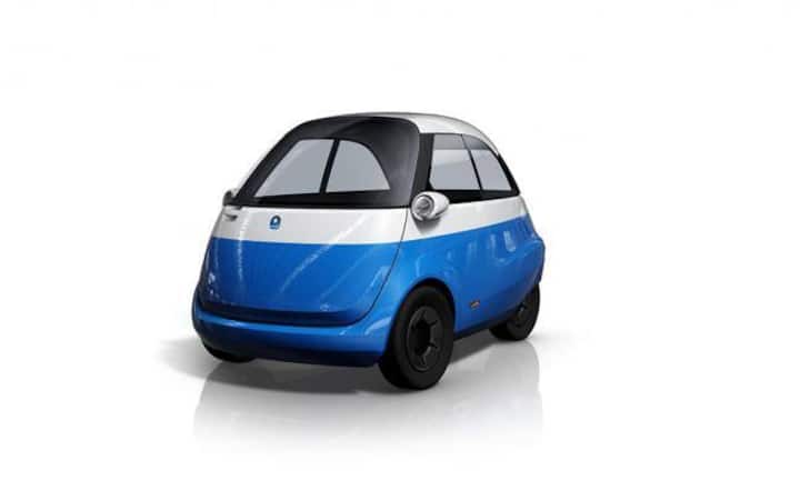 3-D-Modell des Fahrzeugs von vorne. Die Tür wird wie bei einem Kühlschrank geöffnet.