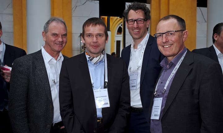 Ueli Jost, CEO/Mitinhaber, Veriset Küchen AG;
Stéphane Schneider, VRP, Bouygues Energies & Services Schweiz;
Philipp Kronenberg, CEO, bbv Software Services;
Michael Fahrni, Leiter Marktgbiet Luzern, Credit Suisse AG (v.l.n.r.)