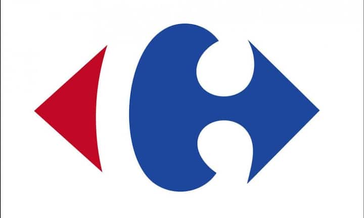 Das Spiel mit der optischen Wahrnehmung beherrscht auch die französische Handelskette Carrefour. Zwischen den beiden Pfeilen im Logo, die darauf anspielen, dass der Markenname in Frankreich auch Kreuzung bedeutet, prangt ein weisses «C».